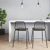 Set of 2 Sodra Rounded Seat Wire Counter Height Barstool Black - Threshold™: Modern Linen Upholstered, Steel Frame - 2 of 4