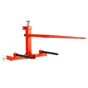 VEVOR 49" Hay Spear, Bale Spears 1600lbs Loading Capacity, Three-Point Hitch Tractor Attachment with 2pcs 17.5" Stabilizer Spears, Red - 1 of 4