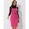 INSPIRE CHIC Women's Classic Button Decor Slim Fit Sleeveless Tie Waist Pinafore Overall Dress - 3 of 4