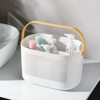 Aoibox Plastic Storage Baskets with Handles, Shower Caddy Shelf Organizer for Bathroom, Kitchen, Dorm Room, Yellow - 3 of 4