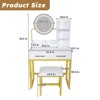 FONTOI Makeup Vanity with 2 Big Drawers&Metal Legs, Dressing Table with Chair for Bedroom, White, 15.75"*52.36"*31.5" - 3 of 4