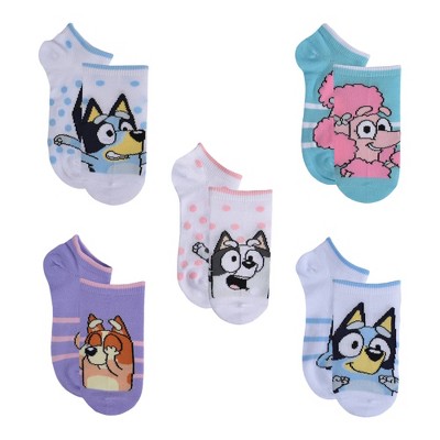 Girls' Disney Bluey 6pk No Show Socks