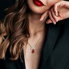 EVERLY JEWELRY | Yellow Plated Sterling Silver 4 1/2 CT TGW Created White Sapphire Created Ruby Necklace, 17-inch - 4 of 4