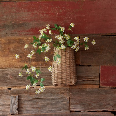 White and Green Plastic Floral Twig Branch Set