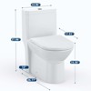 15.3 Inch One-Piece Toilet, Dual Flush Ceramic Bowl Toilet with 0.8/1.28 GPF Water-Saving Design, Powerful Siphon Jet, Comfort Height, 12" Rough-In - 2 of 4