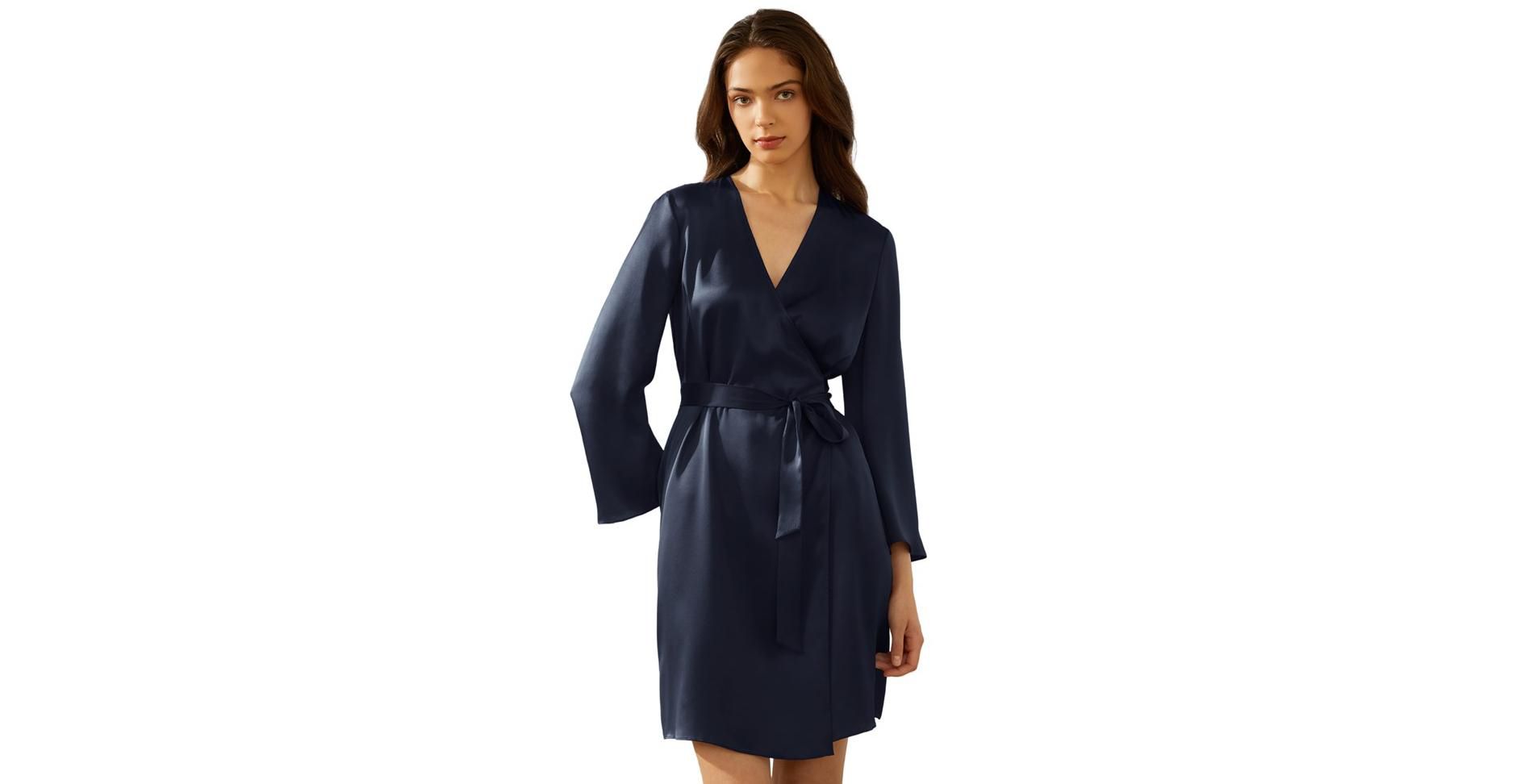 Mommesilk Silk Robe With Bell Sleeves