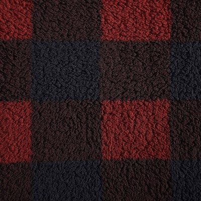 50"x60" Red and Black Plaid Reversible Sherpa Throw Blanket