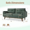 Mid Century Modern Couch, 65" Loveseat Sofa, Comfy Love Seat Couches for Living Room, Deep Seat Couch Linen Upholstered Sofas for Bedroom Office - 2 of 4