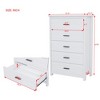 Retro American Country Style Wooden Dresser with 5 Drawer, Storage Cabinet for Bedroom 4Q - ModernLuxe - 4 of 4