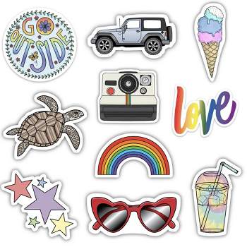 Big Moods Cute Nature Aesthetic Sticker Pack 10pc : Target