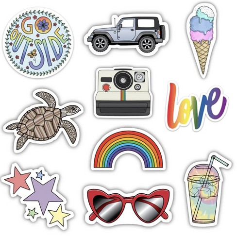 Big Moods Vsco Girl Summer Vibes Sticker Pack 10pc : Target