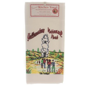 Decorative Towel Yellowstone Park Fabric 100% Cotton Old Faithful Ywv01 24.0 Inch Yellowstone Park 100% Cotton Old Faithful Kitchen Towel - 1 of 3