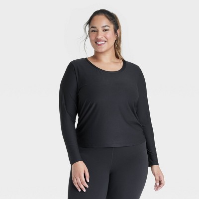 Women's Ribbed Side-Cinch Long Sleeve Top - All In Motion™