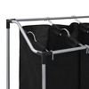 VidaXL Laundry Sorter with 3 Bags Black Steel - 4 of 4