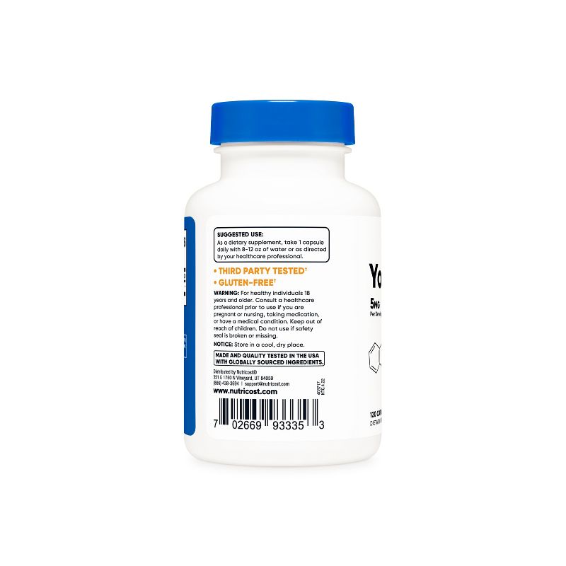 Nutricost Yohimbine HCL Capsules (120 Capsules / 5 mg Yohimbine Per Serving) | Yohimbine HCl Supplement for Men and Women - Gluten Free, Non-GMO, 4 of 6