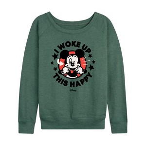 Women's - Disney - Mickey & Friends Lightweight French Terry Wide Neck Long Sleeve Shirt - 1 of 4