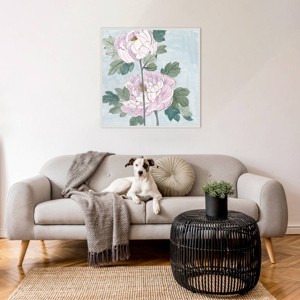 Amanti Art Striped Peonies IV by Melissa Wang Framed Wall Art Print - 1 of 4
