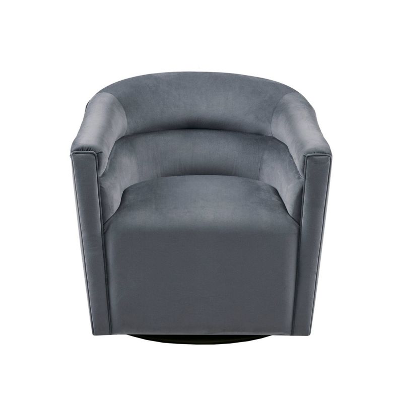 Renee Upholstered Barrel 360 Degree Swivel Chair Gray - Madison Park, 2 of 9