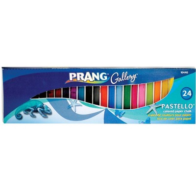 Prang Pastello Non-Toxic Square Colored Paper Chalk, 2-1/8 x 5/16 in, Assorted Color, set of 24