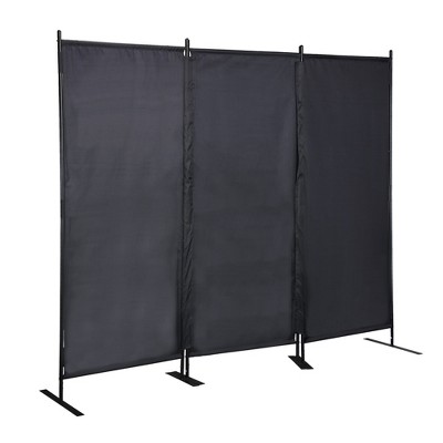 Sevobal Patio Decorative Screens, Weather-Resistant Screen with Stand, Freestanding Panel for Living Room Garden Backyard, Black, 87.75"*28.25"*72.5"