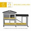 62'' Wooden Rabbit Hutch with Wheels,Indoor Outdoor Bunny Cage with Run Box No Leak Tray Ramp and Multiple Doors for Small Animals - LAOTIES - 4 of 4