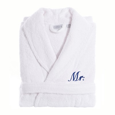 Linum Home Textiles 100% Turkish Cotton Embroidered ''Mr.'' Terry Bathrobe