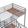 NicBex Twin Bunk Bed Triple with Storage Stairs Metal Rack Bed Frame with Full Length Guardrail for Multiple People, No Spring Box Required - 4 of 4