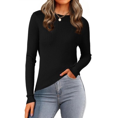 INSPIRE CHIC Women's Crew Neck Long Sleeve Casual Knit Casual Sweaters