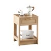 MAYEERTY 15.75" Rattan End table with drawer, Modern nightstand, side table for living room, bedroom, Natural - 4 of 4