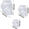 JDICTION 3D Skull Silicone Molds Set - Large Medium Small Clear Resin Molds for Halloween Decor, Soap, Clay & Candle Wax Casting - 2 of 4