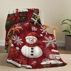 Lomsoe Snowman & Snowflakes Christmas Print Flannel Blanket - All Seasons Soft and Warm Throw Blanket for Bed, Napping, Camping, Travel, Office - 3 of 4