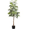 NicBex Artificial Tree Artificial Plant 52" Tall Artificial Rubber Tree with Black Pot, Room Decor for Home Office Foyer Porch - 3 of 4