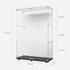 MAYEERTY Tempered Glass Display Cabinet Wine Storage Cabinet Tempered Glass Top withLED Light Strip for Bedroom Hallway Office Black - 3 of 4