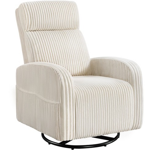 Yaheetech Corduroy Swivel Nursery Glider Chair Rocker Chair Beige