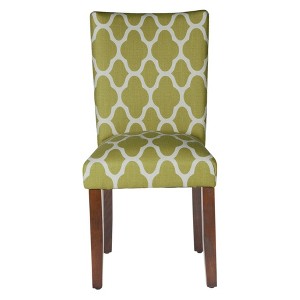 Parson Dining Chair Wood/Green Geo (Set of 2) - HomePop, Green Apple