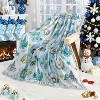 Lomsoe Christmas Tree Blanket Flannel Holiday Blanket Xmas Deer Throw Blanket for Couch Bed Living Room, Christmas Reindeer Blue. - 2 of 4