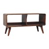 HomeRoots 39" Brown Solid Wood Enclosed and Open Storage TV Stand - 4 of 4