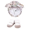 Hudson Baby Infant Girls Turban and Socks Set, Outline Warm Floral, One Size - 3 of 4