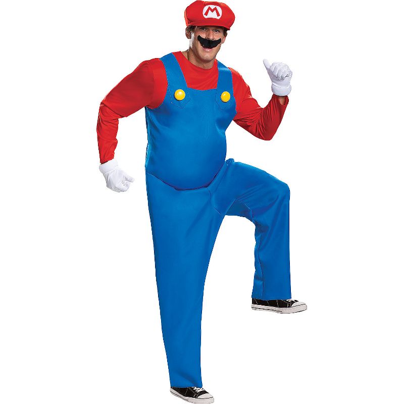 Disguise Mens Super Mario Bros. Deluxe Mario, 1 of 2