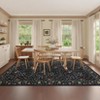 Modern Foldable Area Rugs for Living Room Vintage Striped Washable Low Pile Carpet Navy Indoor Easy Care Soft Non Slip Rug - 3 of 4