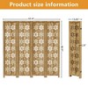 PexFix Room Divider Folding Screen Room Divider with Snowflake Pattern for Home Office Garden Bedroom Paulownia Wood - 3 of 4