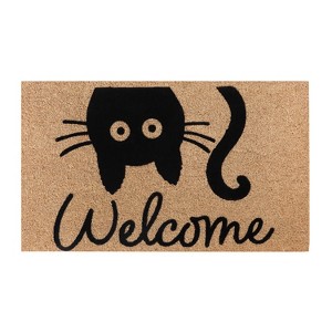 A1HC Natural Coir Flocked Door mat with Heavy Duty Non-Slip PVC Backing, Low-Profile Durable Doormat - 1 of 4