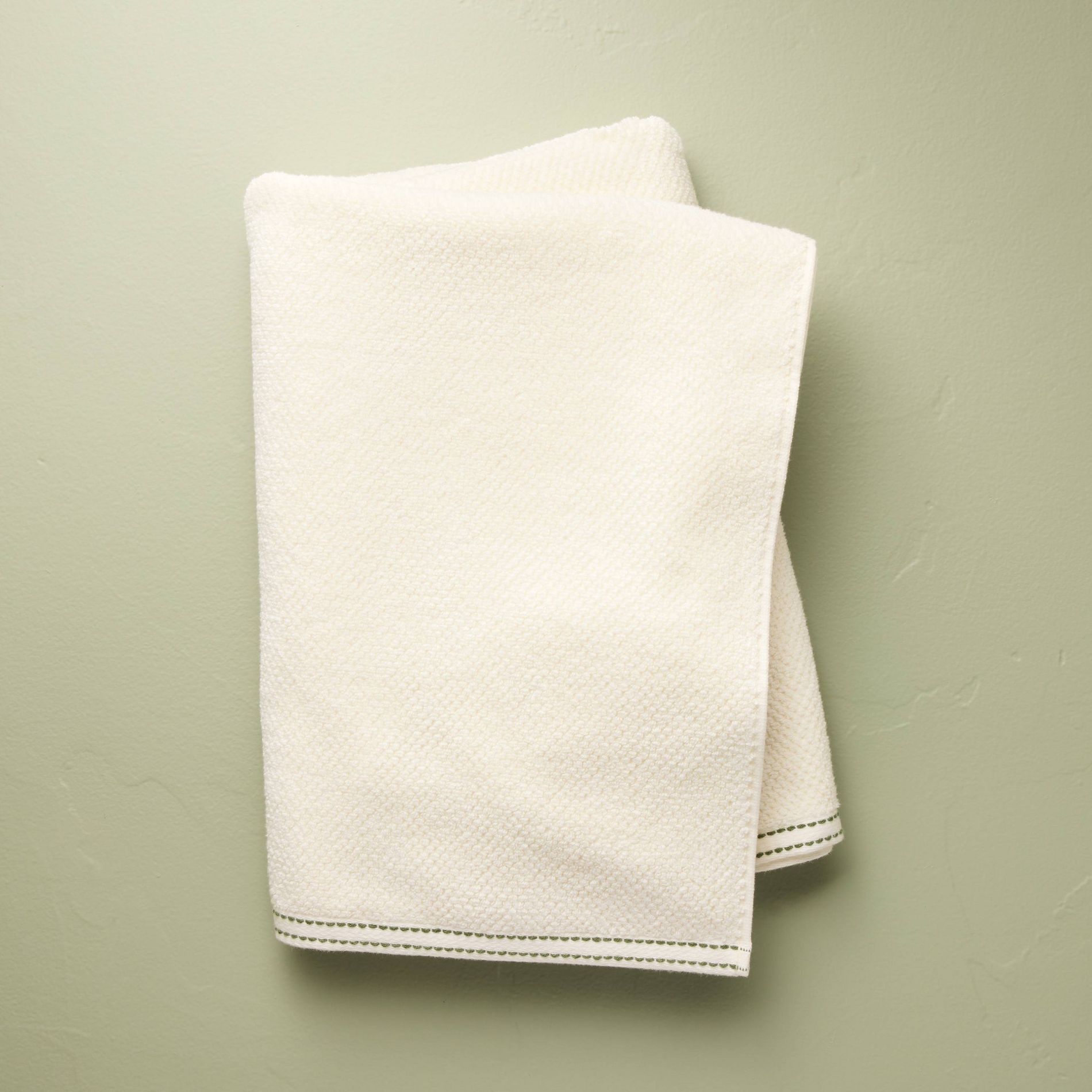 Bath Towel Cream/Green - Hearth & Hand™ with Magnolia