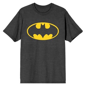 Batman Emblem Men's Charcoal Heather Crew Neck Short Sleeve T-shirt - 1 of 2