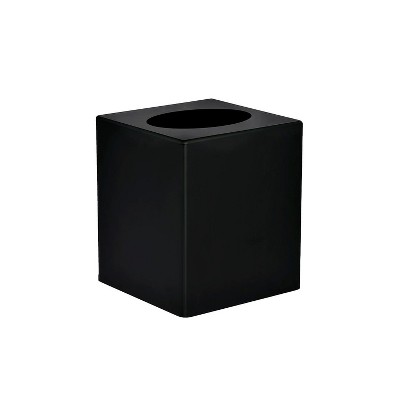 Alpine Industries 5.5 in. Acrylic Cube Square Tissue Box Container in Black 2 Pack 407-BLK-2PK