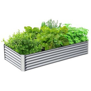 Galvanized Raised Garden Bed, Raised Garden Boxes, 6x3x1.5ft Outdoor Galvanized Planter Box, Garden Stock Tank, Garden Beds For Vegetables Planting - 1 of 4