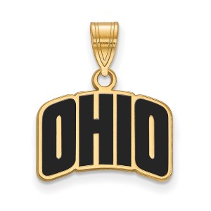 Black Bow Jewelry 14k Yellow Gold Plated Sterling Silver Ohio Bobcats NCAA Small Pendant - 1 of 2