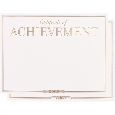 Paper Junkie 48-Pack Gold Foil Certificates of Achievement Award Paper Sheets, A4 Letter Size 8.5 x 11 in