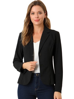 Allegra K Women's Elegant Work Office Lapel Collar Button Down Regular Fit Suit Blazer
