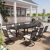 Mondawe 9-Piece Outdoor Patio Dining Set,With 1 Piece Extendable Rectangle Table and 8 Piece 360 Degree Swivel Chair - 3 of 4